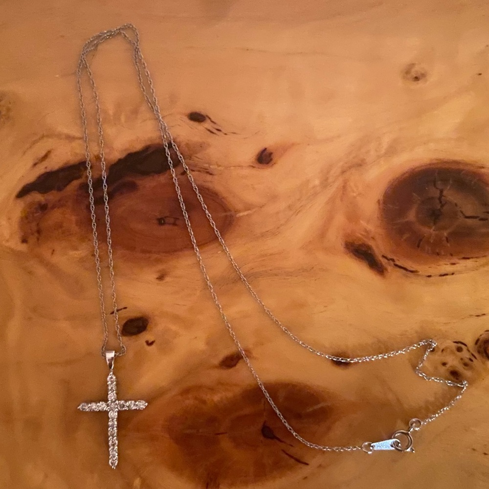 Diamond & Platinum Cross Necklace